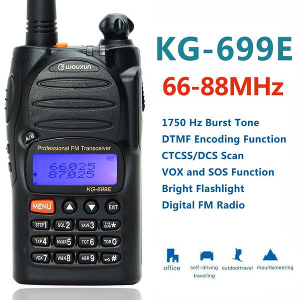 

wouxun kg-699e 66-88mhz dtmf encoding 1700mah ip55 waterproof fm transceiver walkie talkie amateur ham two way radio