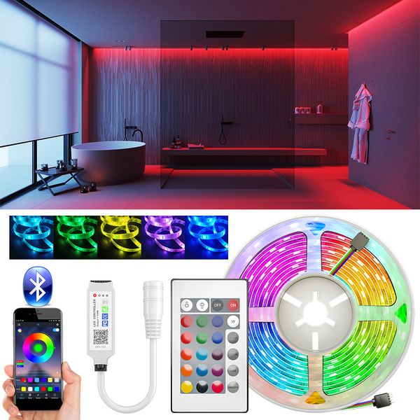 

bluetooth светодиодная полоса rgb 5050 smd гибкая лента водонепроницаемый rgb led led 5m лента диод dc 12v управление