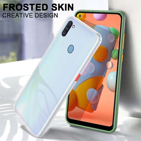

qasamsung galaxy a11 2020 shockproof matte silicone rubber sheath, galaxy a11 to 11 a115f back hard shell with soft edgelk
