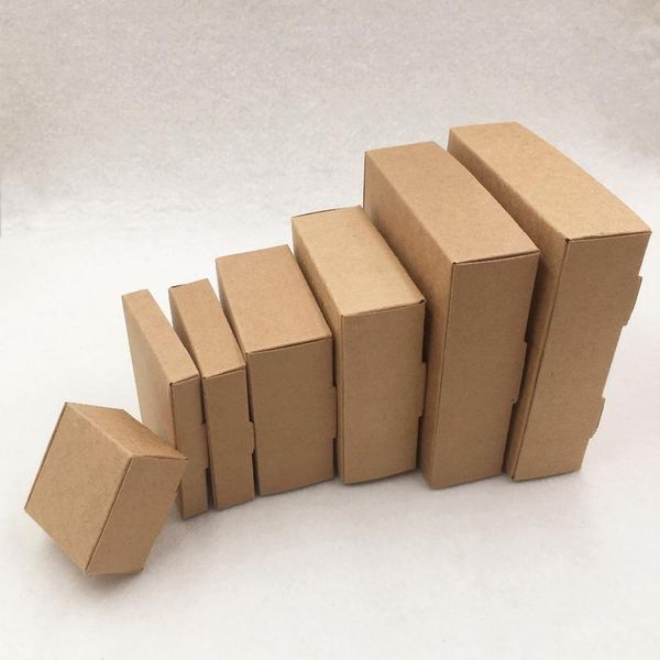 

50pcs/lot 21 size big kraft cardboard packing gift box handmade soap candy for wedding decorations event party sqcqyn