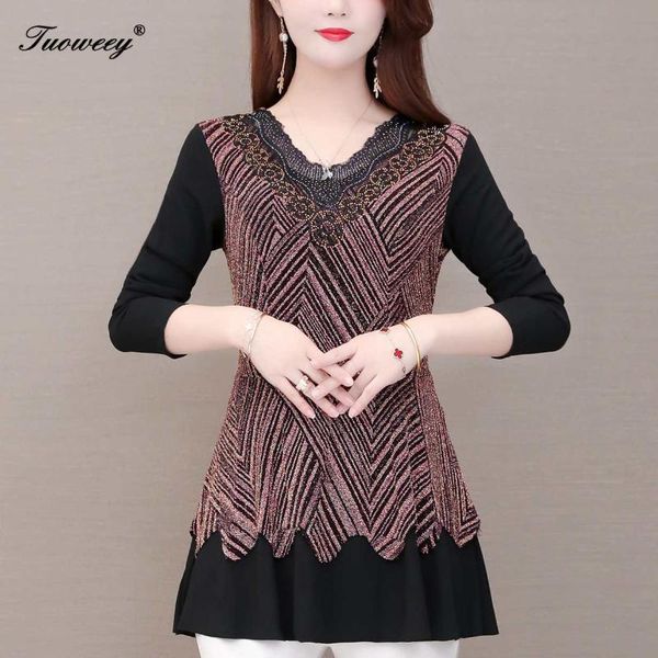 

autumn spring style elegant plus size blouses 5xl v neck women elegant korean shirt office patchwork long sleeve vestidos, White