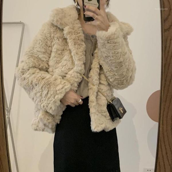 

alien kitty solid warm outerwear women 2021 new elegant casual street loose winter coat plush jackets 1, Black;brown