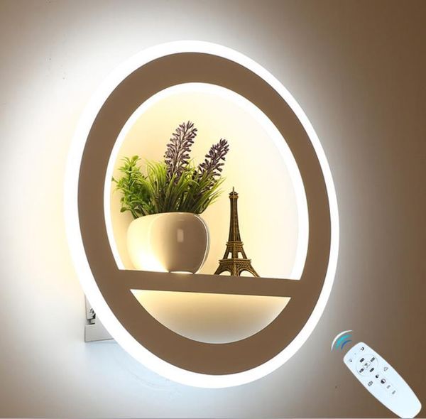 

led wall lamp dimmable 2.4g remote control modern bedroom living room decoration lighting wall light with flower and tower 29w
