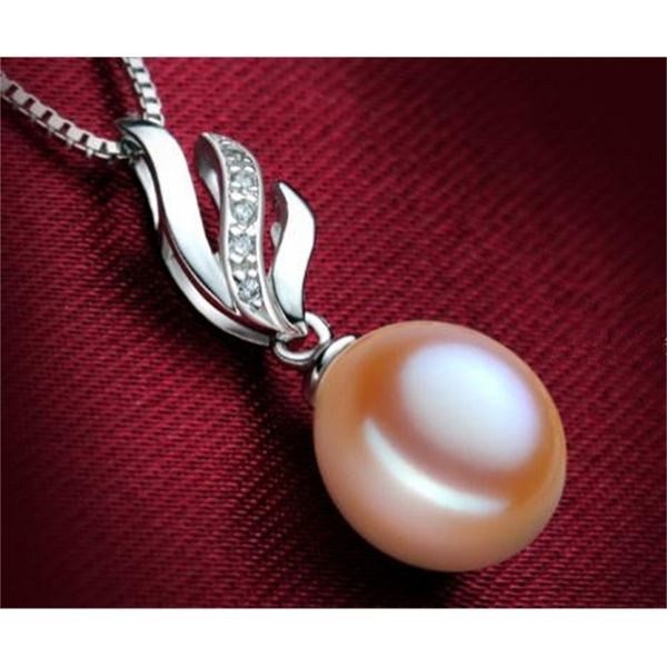 

drop pearl shaped natural freshwater 9-10mm pendant necklace