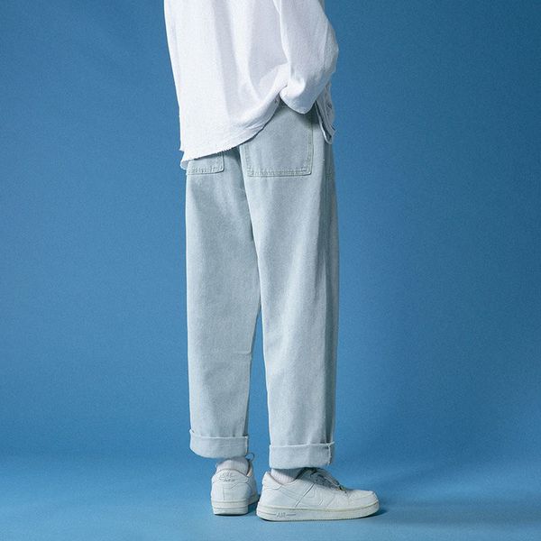 

men streetwear blue jeans 2021 women black jeans korean fashions harem pants male denim pants oversize q1216