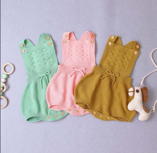 

knitted newborn cotton toddler infant jumpsuit baby girl boy romper overalls onesie clothes 201028, Blue