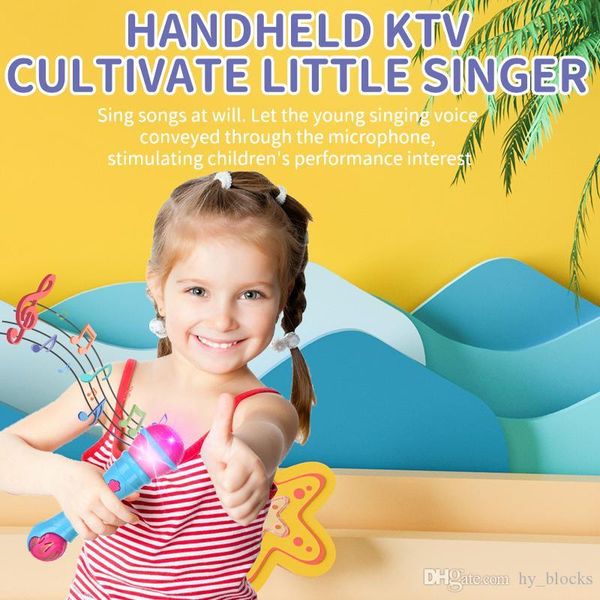 

electric mini multifunctional microphone cute ktv music sing karaoke colorful light children girls fun toy gift 02
