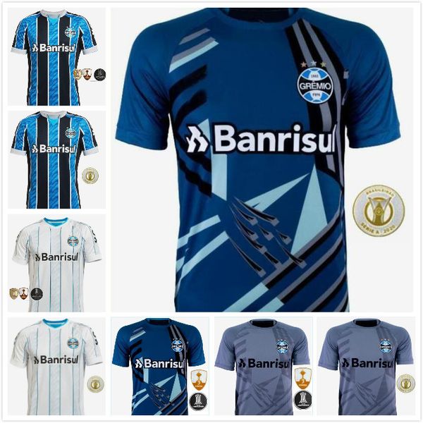 

man kids 2020 2021 gremio soccer jersey 20 21 gremio miller luan douglas diego hailon brasil home away football shirts camisetas de futbol, Black;yellow
