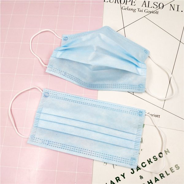 

solid disposable flat three-layer dustproof non-woven color anti-fog mask