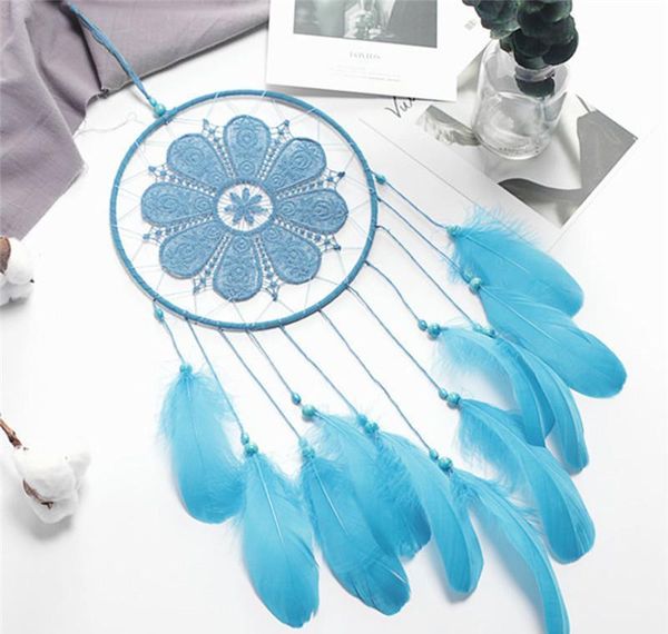 

black dreamcatcher handmade wind chimes room diy hanging pendant feather bead dream catcher home wall art hang wmttnr bdedome