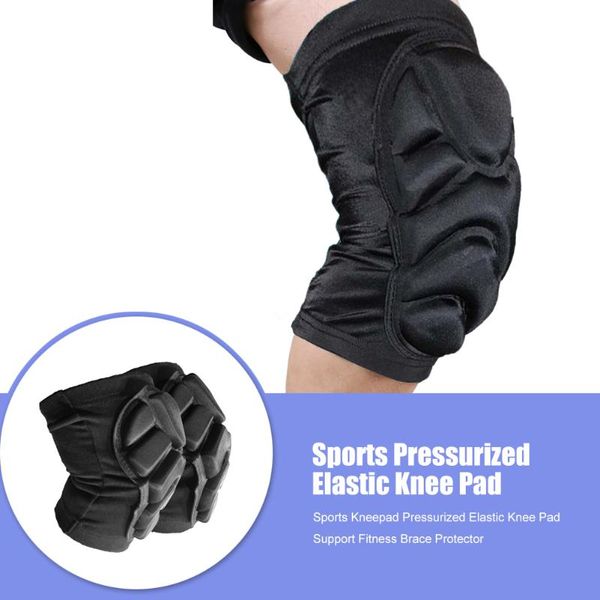 

1 pair sport knee elbow pads guard thickened cycling motorcycle skiing skating snowboard basketball knee protector brace support, Black;gray