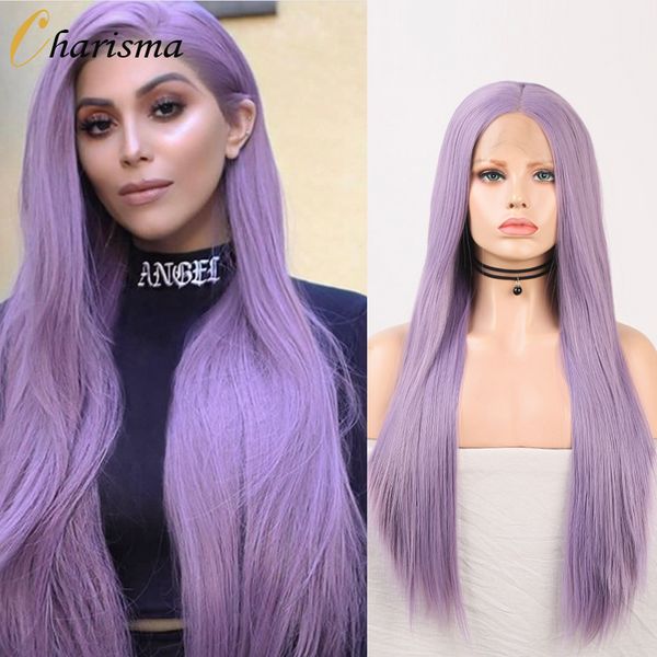 

costume accessories purple wig long silky straight synthetic lace front wig high temperature hair glueless lace wigs for black women, Silver