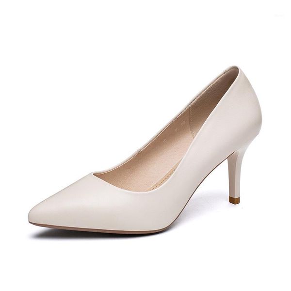 

dress shoes 2021 women's heels pumps full genuine leather elegant office lady business shoes1, Black