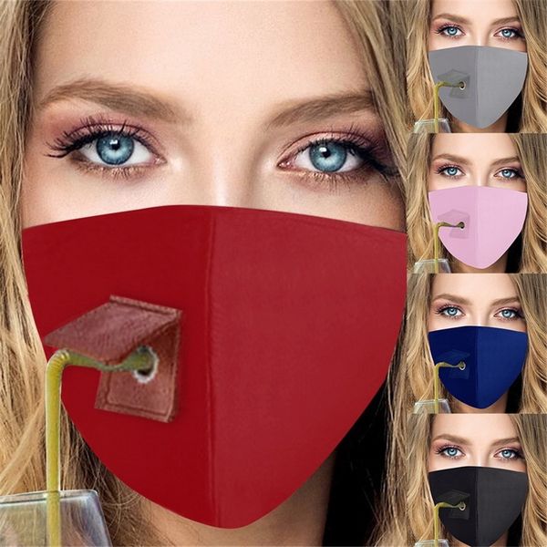 

factory drinkable new washable masks protective easy to drink mask covering designer cotton face cover outdoor sport kka1383