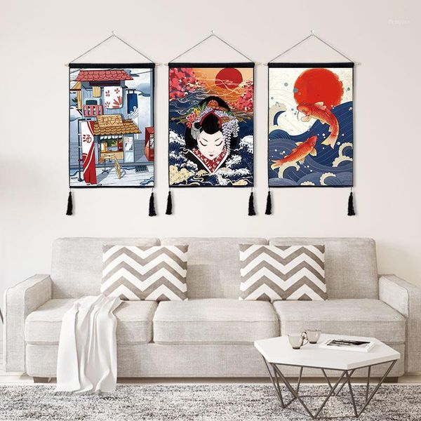

ukiyo-e decoration picture paintings cloth haing painting sofa bedside wall cloth background restaurant flag1