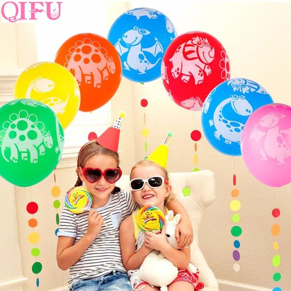 

qifu 10 шт. 12 дюймовых динозавров воздушный шар детские животные воздух джунгли тема сафари вечеринка украшения динозавров день рождения де