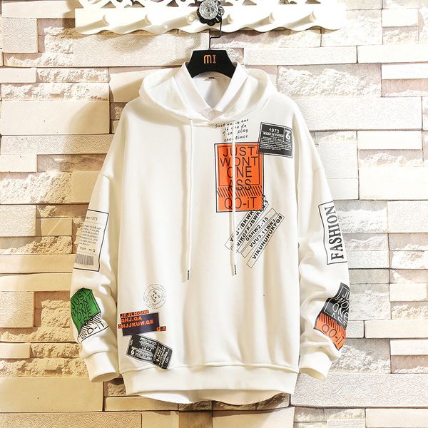 

2021 new colorblocked japanese street jacket fashion men's hip hop hoodie pullover size 5xl afgn, Black