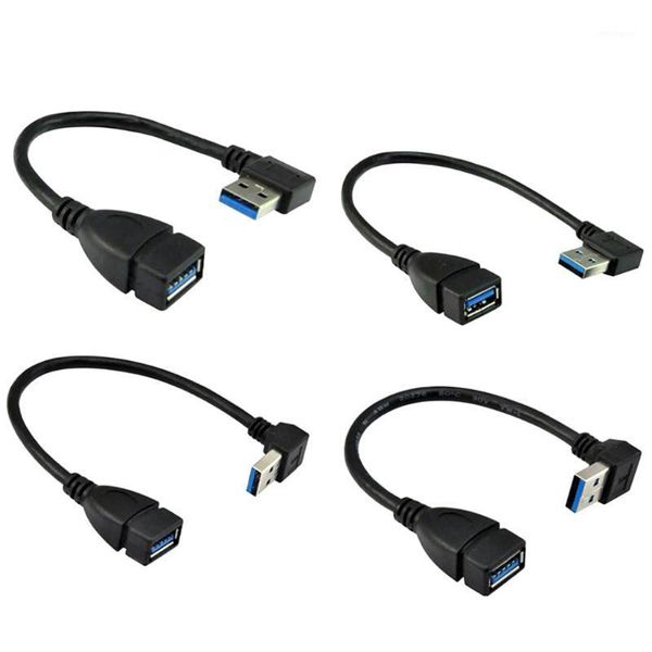 

4x usb 3.0 a left right up down angle 90 degree male to female adapter cable1
