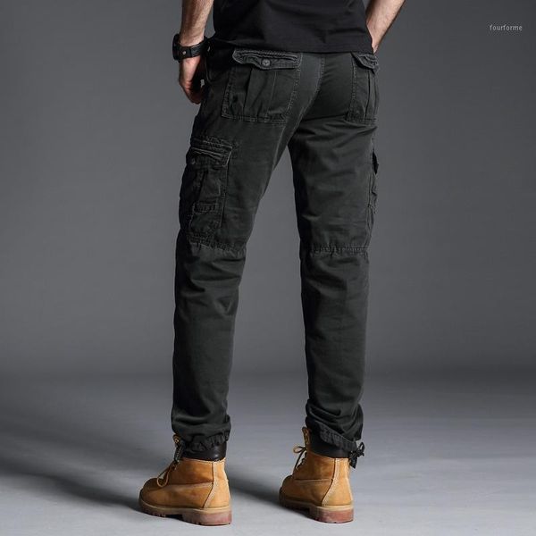 

men's pants men cargo casual mens multi pockets camouflage male fanshion trousers safari style outdoors cotton trousers1, Black