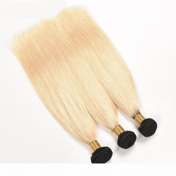 

ombre two tone 1b 613 color blonde hair brazilian body wave virgin hair 3 or 4bundles peruvian indian brazilian human hair weave, Black