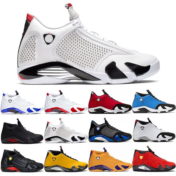

горячие продажи jumpman 14 14s мужчины баскетбольные обувь мужские тренеры тренеры тренажерный зал синий красный candy cane hyper royal dmp, White;red
