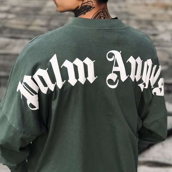 

autumn and winter 20 youth palm angles silhouette printed letter round neck pullover, Black