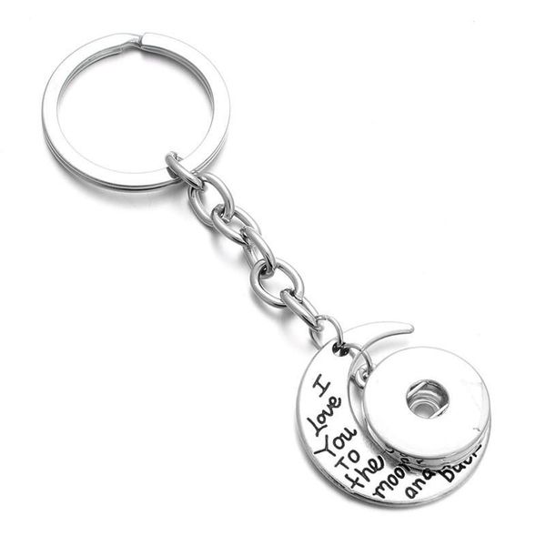 

new snap jewelry 12mm 18mm metal moon snap button keychains keyring pendant for women girls gi jllmnz, Slivery;golden