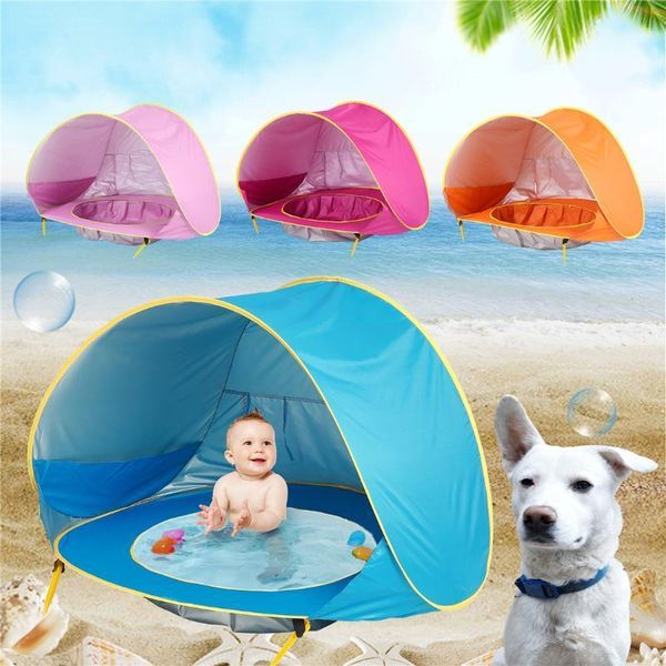 

tents and shelters baby beach tent children waterproof up sun awning uv-protecting sunshelter with pool kid outdoor camping sunshade beach1