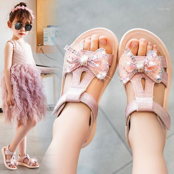 

baby sweet girls pink bow knot sandals children breathable shinning shoes kids fancy princess dress sandal shoes for toddler1, Black;red