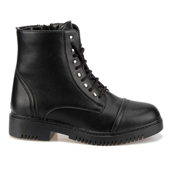 

black women's leather boots 2021 2021 winter zipper front faux lacing new year gift rain snow mud 36-37-38-39-40 number