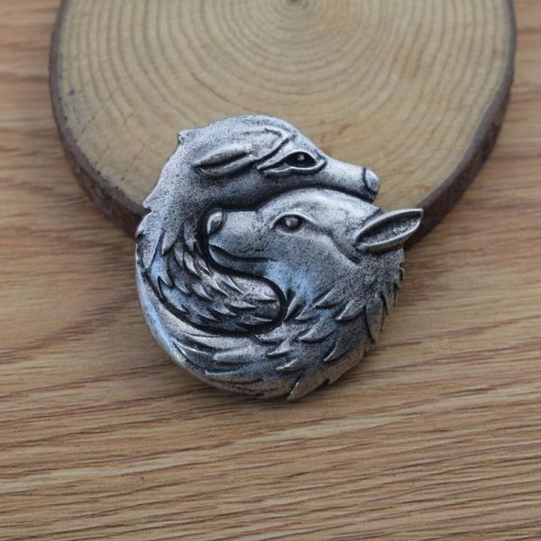 

12шт пара wolf брошь pin животных костюм пальто шляпы аксессуары, Gray