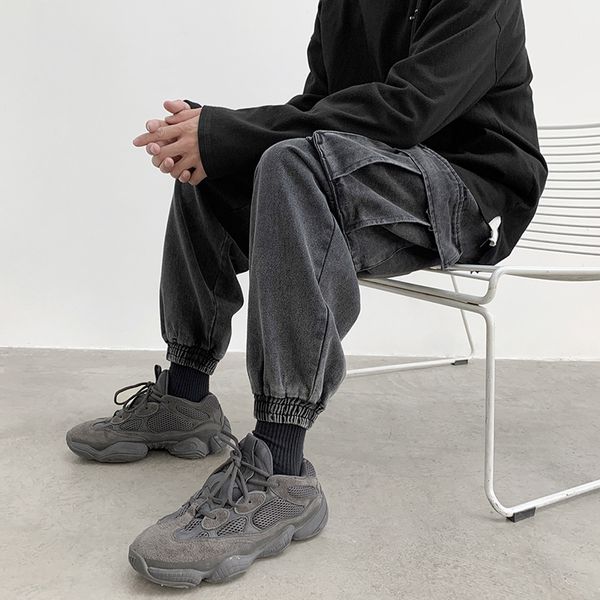 

tooling jeans men's autumn and winter fashion brand loose large black legged wide leg fat casual pants