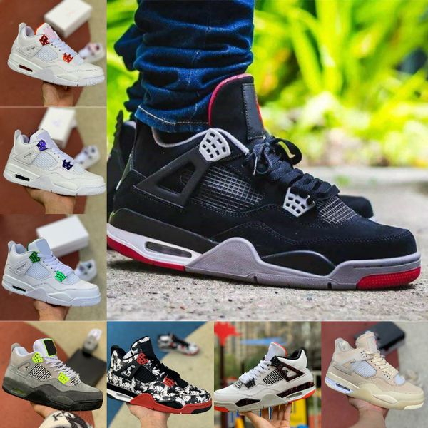 

sale 2020 bred black cat 4 4s basketball shoes men mens white cement bordeaux guava ice singles designer sneakers iv pure money trainers