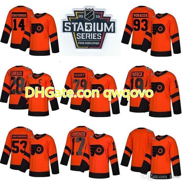 

philadelphia flyers jersey 28 claude giroux 79 carter hart 53 gostisbehere11 konecny 9 provorov ice hockey jerseys, Black;red