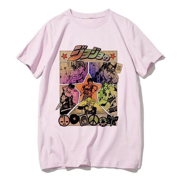 

japan anime shirt jojo bizarre adventure funny t-shirts for man woman tshirt casual jojo t shirt hip hop tees male female, White;black