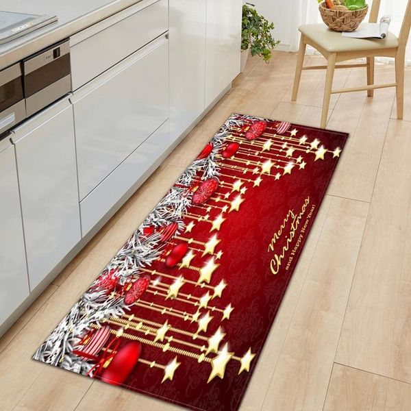 

рождественский кухонный коврик прямоугольник входной доркат спальня дома украшения гостиной ковер ванная комната противоскользящий коврик