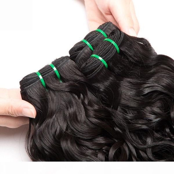 

virgin human hair wefts indian hair 3 bundles lot water wave weaves 12-28inch unprocessed peruvian malaysian indian human hair extensions, Black