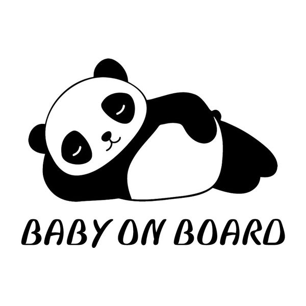 

15.6x11.3cm lying panda funny window decoration car sticker baby on board warning vinyl decals c25-0322