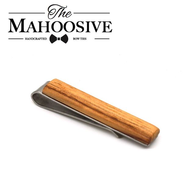 

mahoosive mens wood & stainless steel fashion luxury classic exquisite wooden necktie tie clips bars set for regular ties q wmttrw, Black;gray