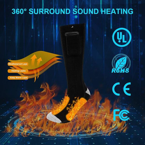 

warming socks thermal cotton heated socks battery case battery operated fashion winter foot warmer electric 2021, Black