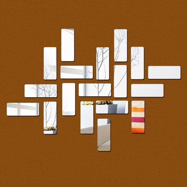 

selling acrylic 3d mirror wall stickers 18 rectangular diy design mirror wall stickers home decoration