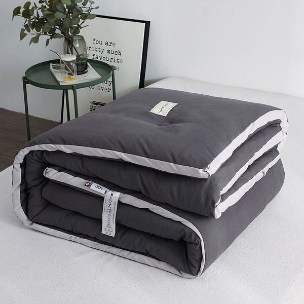 

comforters & sets bbset dark grey thickened winter quilt four seasons to keep warm, single double quilt, space