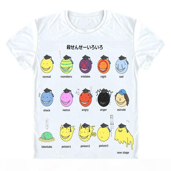 

assassination classroom ansatsu kyoushitsu t-shirts short shirts korosensei ocs grim reaper demon king shirt tee-style333-no01, White;black
