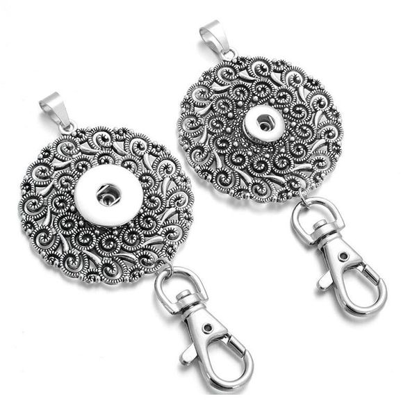 

new snap jewelry 12mm 18mm retro round snap button keychains keyring pendant for women gi qylamp