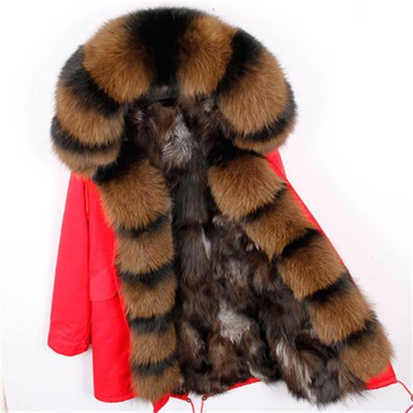 

new detachable 2021 grass covered fox skin collar pipa pie door to overcome female long winter coat 2s9i, Black