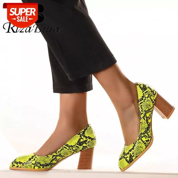 

rizabina plus size 34-48 women pumps fashion snake print pointed toe high heel shoes women wedding party office footwear #305u