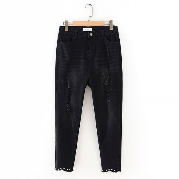 

oversize plus size pants plus size casual waist sping summer pant womens new fashion blue jeans 201030