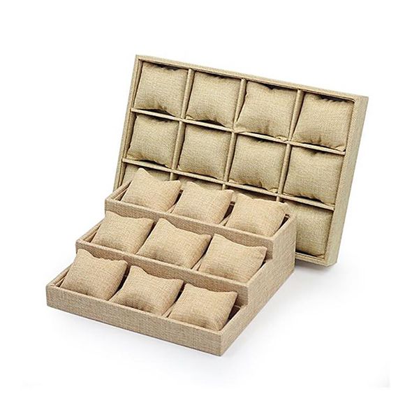 

высококачественная классическая подушка подушка дисплей ювелирный лоток, льняные часы ювелирные изделия лоток для хранения цена, Pink;blue