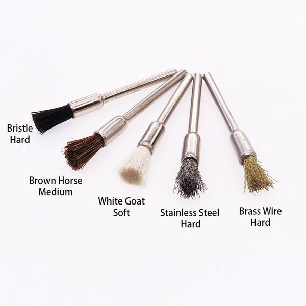 

50pcs mini wire brushes set steel brush horse polishing pen brush 1/8\" (m) shank for accessories rota jllfin