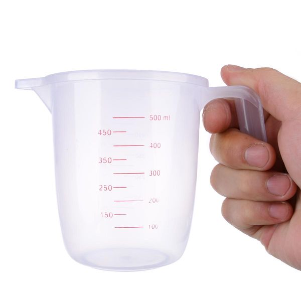 

500 мл пластиковый измерительный стаканчик кувшин инструменты с ручкой заливать носик ручки для измерения дизайна для кухонных инструментов